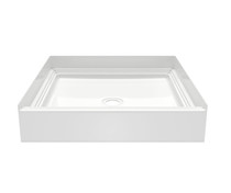 VP3636CPANNS Solid Surface Alcove Shower Pan with Center Drain in White