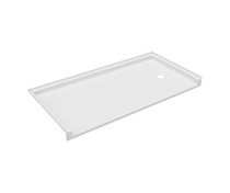 FBF-3060LM/RM 30 x 60 Veritek Alcove Shower Pan with Right Hand Drain in White