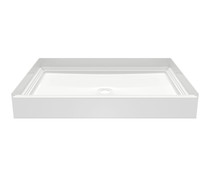 VP4834CPAN Solid Surface Alcove Shower Pan with Center Drain in White