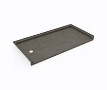 SBF-3060LM/RM 30 x 60 Swanstone Alcove Shower Pan with Right Hand Drain Charcoal Gray