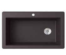 QZSB-3322 22 x 33 Granite Drop in Single Bowl Sink in Nero