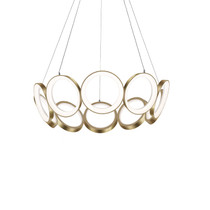 KUZCO Lighting CH94829-AN Oros - 100W LED Chandelier-7.88 Inches Tall and 29.13 Inches Wide, Finish Color: Antique Brass