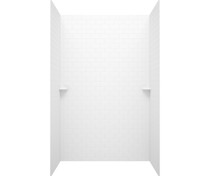 STMK96-3636 36 x 36 x 96 Swanstone Classic Subway Tile Glue up Shower Wall Kit in White
