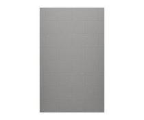 TSMK-9662-1 62 x 96 Swanstone Traditional Subway Tile Glue up Bathtub and Shower Single Wall Panel in Ash Gray