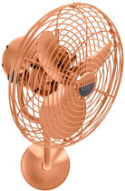 Michelle Parede vintage style wall fan in brushed copper finish.