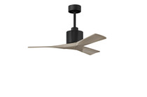 Nan 6-speed ceiling fan in Matte Black finish with 42 solid gray ash tone wood blades