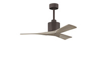 Nan 6-speed ceiling fan in Textured Bronze finish with 42 solid gray ash tone wood blades