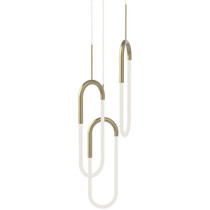 KUZCO Lighting MP95103-NB Huron - 30W LED Pendant-32.75 Inches Tall and 17.88 Inches Wide, Finish Color: Natural Brass