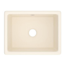 Shaker 23" Single Bowl Undermount Or Drop-in Fireclay Kitchen Sink Parchment