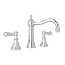 Georgian Era Widespread Lavatory Faucet With Column Spout Polished Chrome