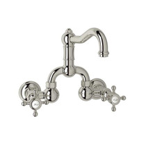 Acqui® Wall Mount Bridge Lavatory Faucet With Column Spout Polished Nickel