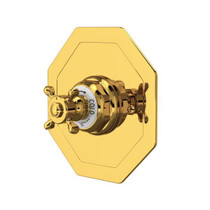 Edwardian 3/4" Octagonal Thermostatic Trim Without Volume Control Unlacquered Brass