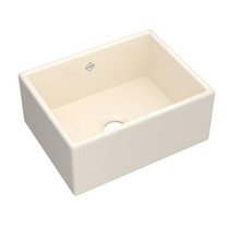 Shaker 24" Single Bowl Farmhouse Apron Front Fireclay Kitchen Sink Parchment