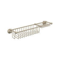 20" Bottle Basket With Soap Tray Satin Nickel