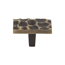 Cobblestone Rectangle Knob 1 7/8" - Brass Antique