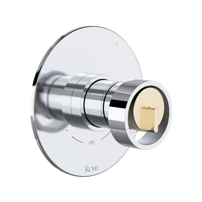 Eclissi 1/2" Therm & Pressure Balance Trim with 5 Functions (Shared) Polished Chrome/Satin Nickel