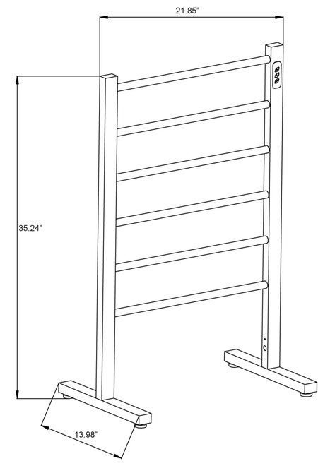 Kiln Series 6-Bar Stainless Steel Floor Mounted Electric Towel Warmer Rack in Brushed Nickel