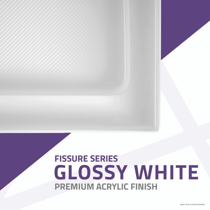 Fissure Series 36 in. x 48 in. Single Threshold Shower Base in White
