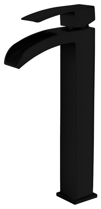 Key Series Single Hole Single-Handle Vessel Bathroom Faucet in Matte Black