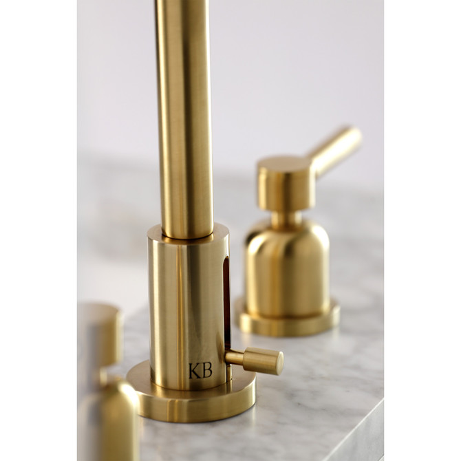 Kingston Brass FSC8933DL Concord Widespread Bathroom Faucet with Brass Pop-Up, Brushed Brass