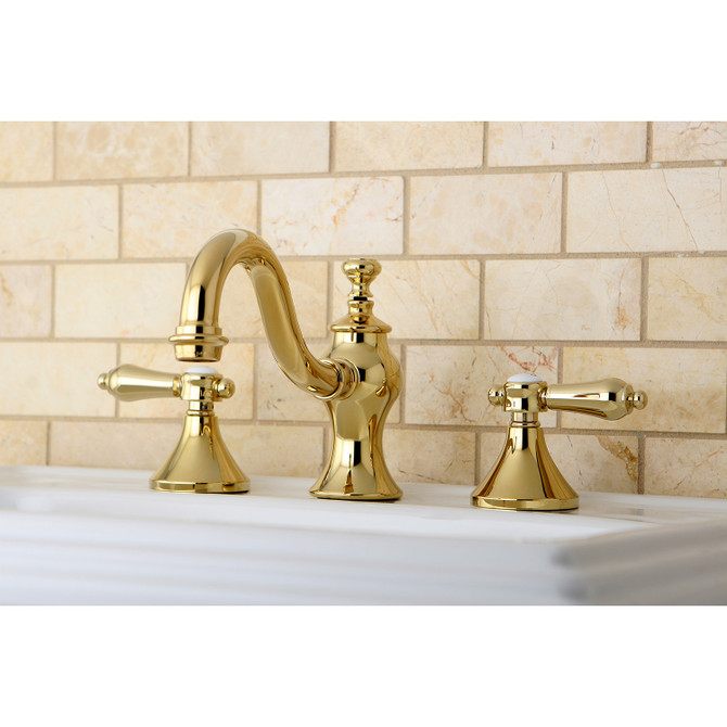 Kingston Brass KC7162BAL 8 in. Widespread Bathroom Faucet, Polished Brass