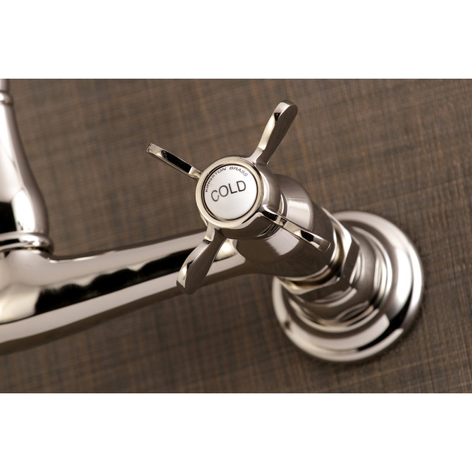 Kingston Brass KS3246BEX Essex Wall Mount Bathroom Faucet, Polished Nickel