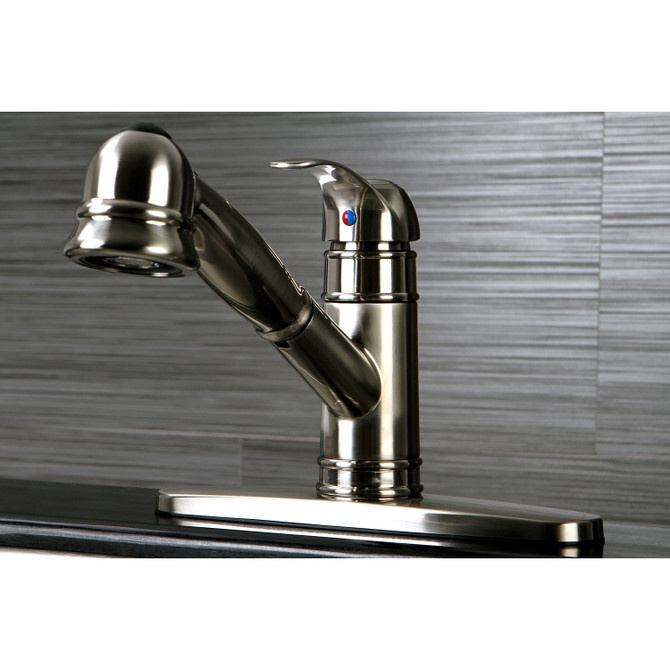 Gourmetier GSC7578WEL Eden Single-Handle Pull-Out Kitchen Faucet, Brushed Nickel