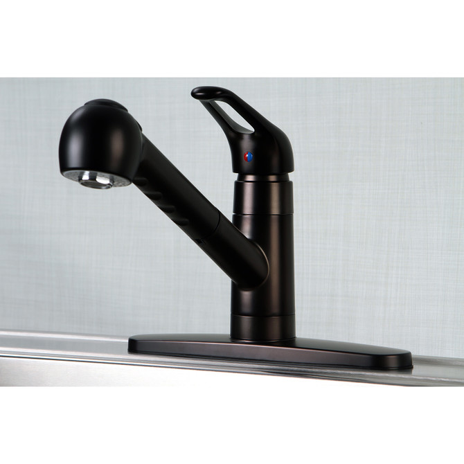 Gourmetier GSC885NCLSP Century Single-Handle Kitchen Faucet with Pull-Out Sprayer, Oil Rubbed Bronze