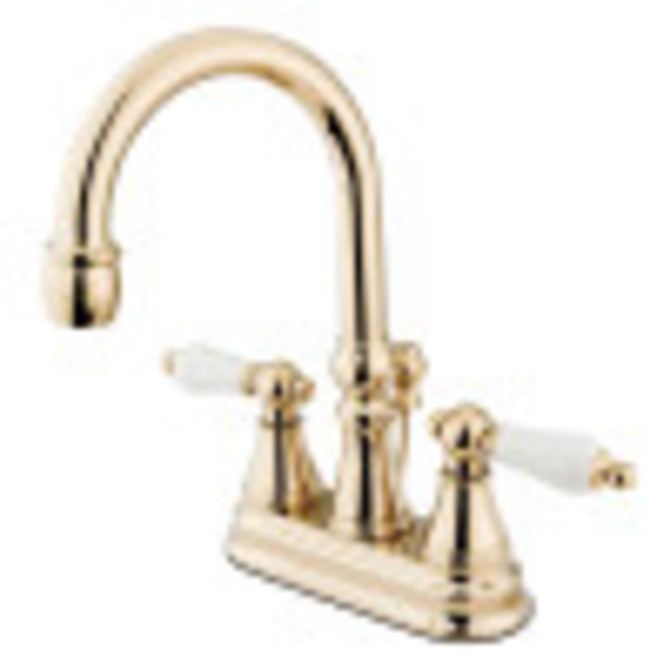 Kingston Brass KS2612PL 4 in. Centerset Bathroom Faucet, Polished Brass