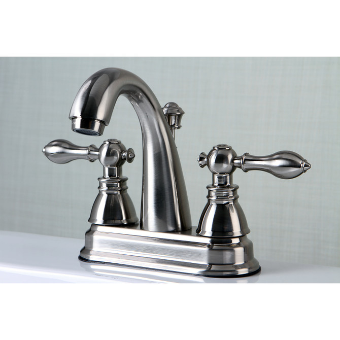 Fauceture FSY5618ACL American Classic 4 in. Centerset Bathroom Faucet with Plastic Pop-Up, Brushed Nickel