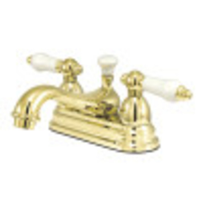 Kingston Brass KS3602PL 4 in. Centerset Bathroom Faucet, Polished Brass