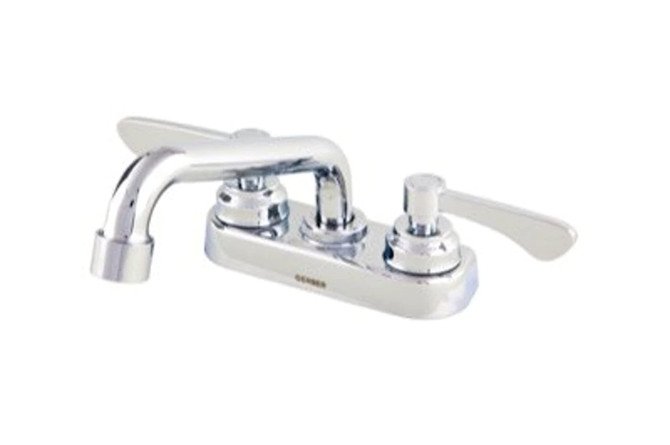 Commercial 2H Centerset Lavatory Faucet w/ Grid Strainer & Plug 0.5gpm Chrome