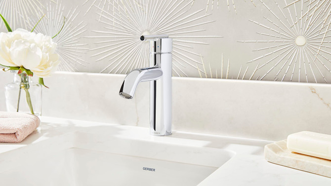 Parma 1H Lavatory Faucet w/ Metal Touch Down Drain & Optional Deck Plate Included 1.2gpm Chrome