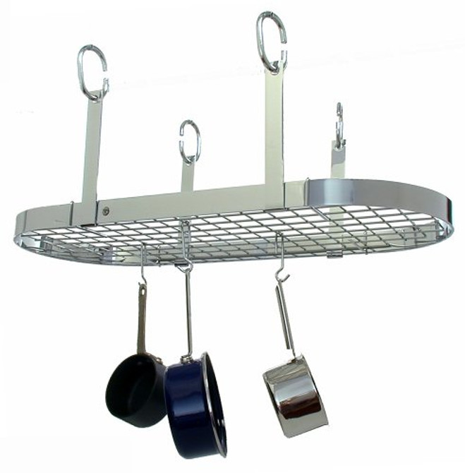 Four Point Oval Ceiling Pot Rack w/ 18 Hooks CH