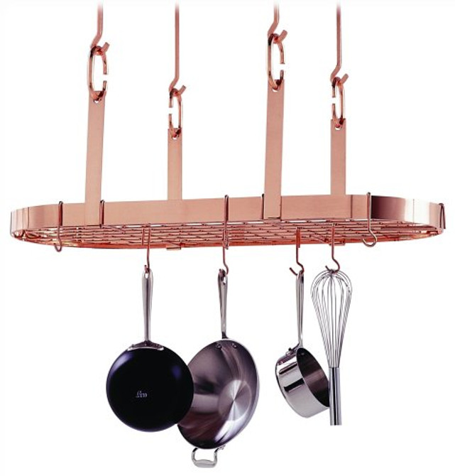 Four Point Oval Ceiling Pot Rack w/ 18 Hooks CP