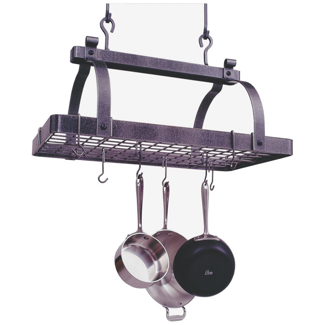 30" Classic Rectangle Ceiling Pot Rack w/ 24 Hooks HS