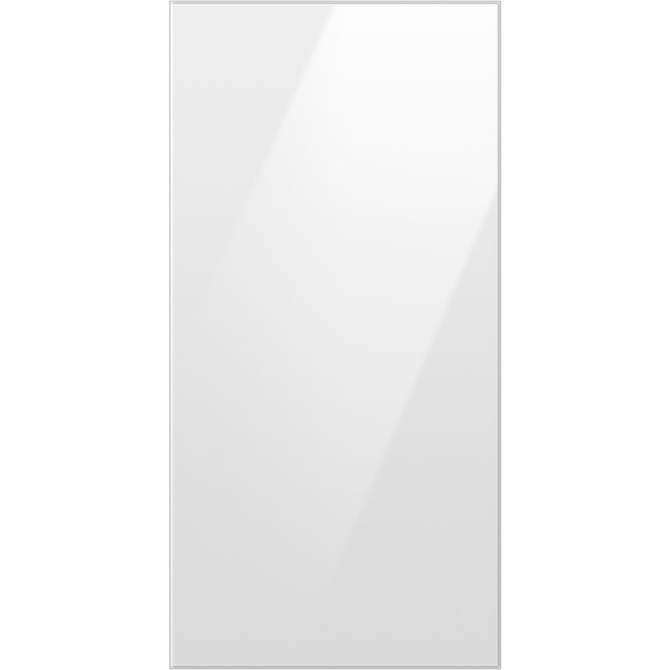 Bespoke 4-Door French Door Refrigerator Panel in White Glass - Top Panel