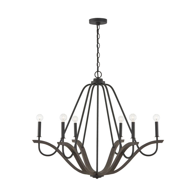 Capital Lighting Clive 36"w X 29.5"H 6-light Chandelier