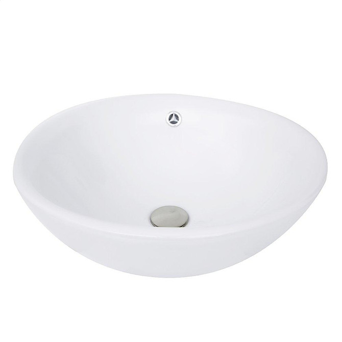 Nantucket Sinks 17 Inch Round  White Vessel Sink With Overflow NSV218