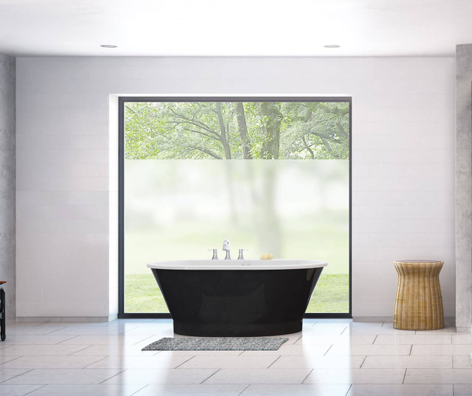 Brioso 6042 AcrylX Freestanding Center Drain Bathtub in White with Black Skirt