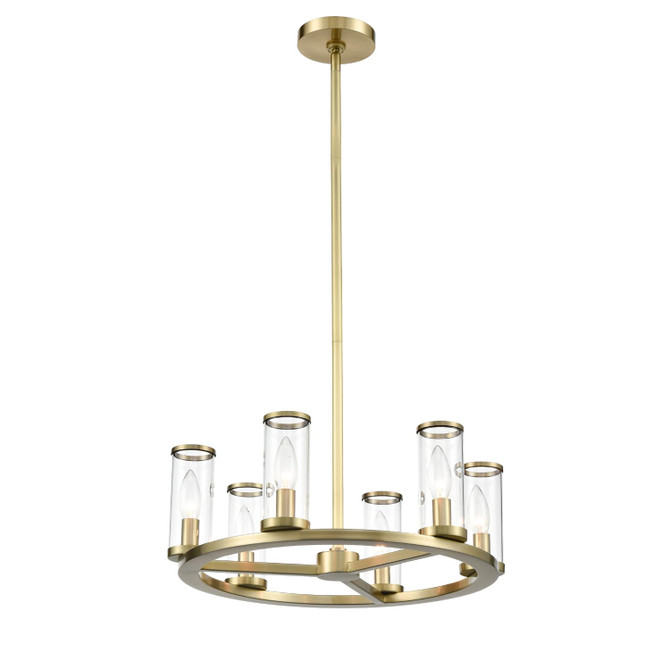 ALORA CH309006 Revolve Chandeliers Clear Glass, Natural Brass