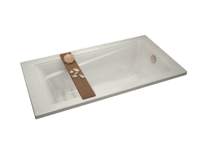 Exhibit 6036 Acrylic Drop-in End Drain Whirlpool Bathtub in Biscuit