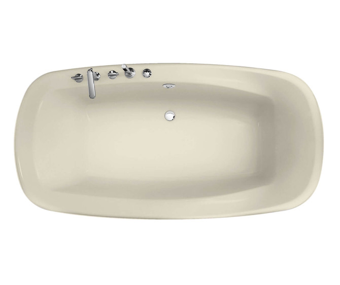 Eterne 7236 Acrylic Drop-in Center Drain Bathtub in Bone