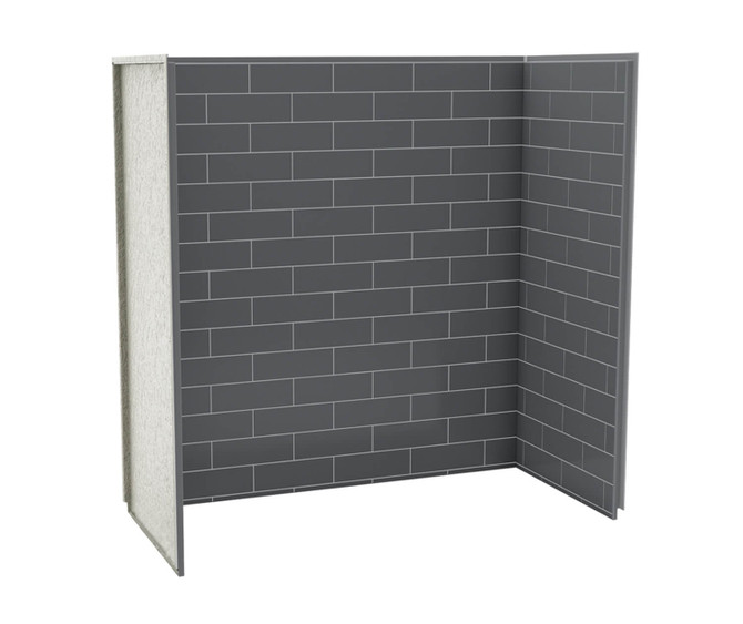 Utile 6032 Composite Direct-to-Stud Three-Piece Tub Wall Kit in Metro Thunder Grey