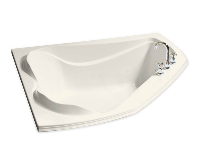 Cocoon 6054 Acrylic Corner Center Drain Aerosens Bathtub in Biscuit