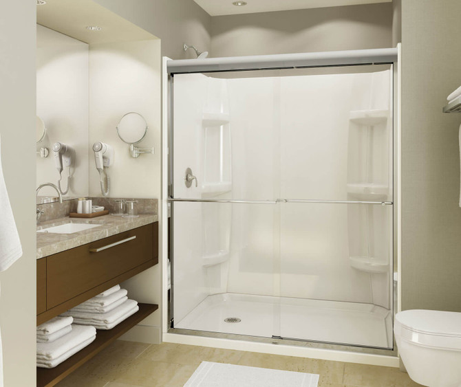 Rectangular Base 6030 3 in. Acrylic Alcove Shower Base with Left-Hand Drain in White