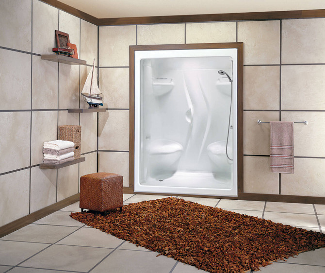 Stamina 60-I 60 x 36 Acrylic Alcove Right-Hand Drain Three-Piece Shower in White