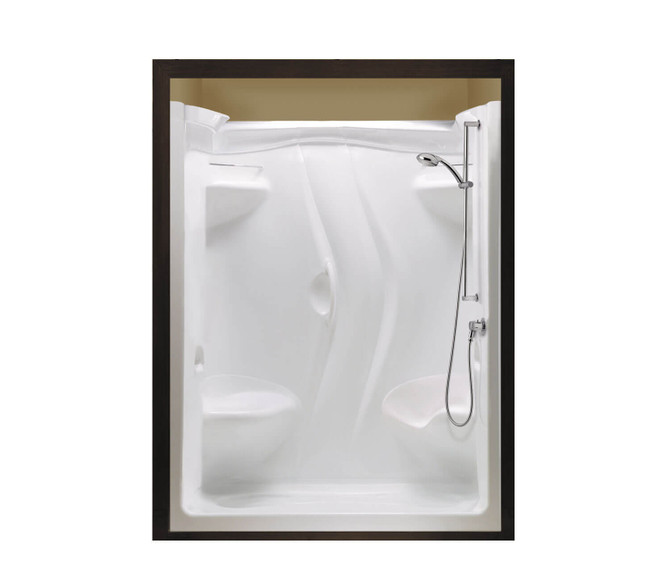 Stamina 60-II 60 x 36 Acrylic Alcove Left-Hand Drain Two-Piece Shower in White