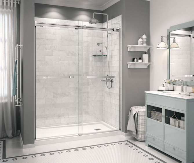 Zone Square 60 x 32 Acrylic Alcove or Corner Shower Base with Right-Hand Drain in White