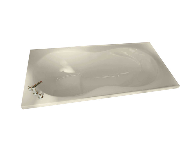 Melodie 66 x 33 Acrylic Alcove Center Drain Bathtub in Bone